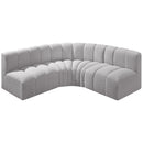 Manufacturer Color_Grey -- Arc 103" Grey Boucle Fabric Upholstered 4 pc Modular Sectional IMAGE 5