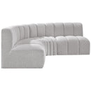  Manufacturer Color_Grey -- Arc 103" Grey Boucle Fabric Upholstered 4 pc Modular Sectional IMAGE 6