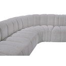  Manufacturer Color_Grey -- Arc 103" Grey Boucle Fabric Upholstered 4 pc Modular Sectional IMAGE 7