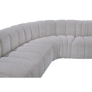 Meridian Arc Grey Boucle Fabric 4 pc Modular Sectional IMAGE 7