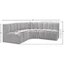  Manufacturer Color_Grey -- Arc 103" Grey Boucle Fabric Upholstered 4 pc Modular Sectional IMAGE 8