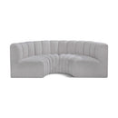  Manufacturer Color_Grey -- Arc 88" Grey Boucle Fabric Upholstered 4 pc Modular Sectional IMAGE 1