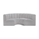 Meridian Arc Grey Boucle Fabric 4 pc Modular Sectional IMAGE 1
