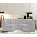  Manufacturer Color_Grey -- Arc 88" Grey Boucle Fabric Upholstered 4 pc Modular Sectional IMAGE 2