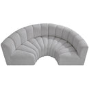  Manufacturer Color_Grey -- Arc 88" Grey Boucle Fabric Upholstered 4 pc Modular Sectional IMAGE 5
