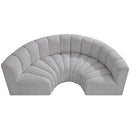 Meridian Arc Grey Boucle Fabric 4 pc Modular Sectional IMAGE 5