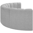  Manufacturer Color_Grey -- Arc 88" Grey Boucle Fabric Upholstered 4 pc Modular Sectional IMAGE 6