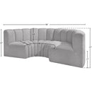  Manufacturer Color_Grey -- Arc 88" Grey Boucle Fabric Upholstered 4 pc Modular Sectional IMAGE 8
