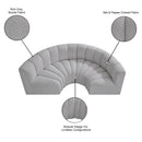  Manufacturer Color_Grey -- Arc 88" Grey Boucle Fabric Upholstered 4 pc Modular Sectional IMAGE 9