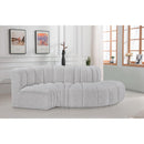  Manufacturer Color_Grey -- Arc 104" Grey Boucle Fabric Upholstered 4 pc Modular Sectional IMAGE 2