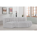 Meridian Arc Grey Boucle Fabric 4 pc Modular Sectional IMAGE 2