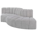  Manufacturer Color_Grey -- Arc 104" Grey Boucle Fabric Upholstered 4 pc Modular Sectional IMAGE 4