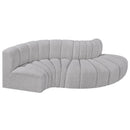  Manufacturer Color_Grey -- Arc 104" Grey Boucle Fabric Upholstered 4 pc Modular Sectional IMAGE 5