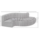  Manufacturer Color_Grey -- Arc 104" Grey Boucle Fabric Upholstered 4 pc Modular Sectional IMAGE 6