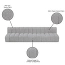  Manufacturer Color_Grey -- Arc 119" Grey Boucle Fabric Upholstered 4 pc Modular Sectional IMAGE 9
