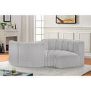  Manufacturer Color_Grey -- Arc 102" Grey Boucle Fabric Upholstered 4 pc Modular Sectional IMAGE 2