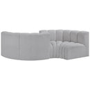  Manufacturer Color_Grey -- Arc 102" Grey Boucle Fabric Upholstered 4 pc Modular Sectional IMAGE 3