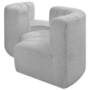  Manufacturer Color_Grey -- Arc 102" Grey Boucle Fabric Upholstered 4 pc Modular Sectional IMAGE 5