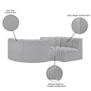  Manufacturer Color_Grey -- Arc 102" Grey Boucle Fabric Upholstered 4 pc Modular Sectional IMAGE 9