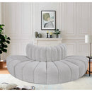  Manufacturer Color_Grey -- Arc 90" Grey Boucle Fabric Upholstered 4 pc Modular Sectional IMAGE 2