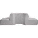 Meridian Arc Grey Boucle Fabric 4 pc Modular Sectional IMAGE 3