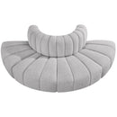  Manufacturer Color_Grey -- Arc 90" Grey Boucle Fabric Upholstered 4 pc Modular Sectional IMAGE 4