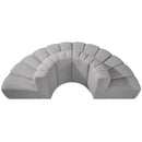  Manufacturer Color_Grey -- Arc 90" Grey Boucle Fabric Upholstered 4 pc Modular Sectional IMAGE 5