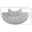  Manufacturer Color_Grey -- Arc 90" Grey Boucle Fabric Upholstered 4 pc Modular Sectional IMAGE 7