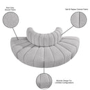  Manufacturer Color_Grey -- Arc 90" Grey Boucle Fabric Upholstered 4 pc Modular Sectional IMAGE 8