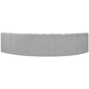 Meridian Arc Grey Boucle Fabric 5 pc Modular Sectional IMAGE 3