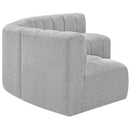 Manufacturer Color_Grey -- Arc 133" Grey Boucle Fabric Upholstered 5 pc Modular Sectional IMAGE 6