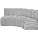  Manufacturer Color_Grey -- Arc 133" Grey Boucle Fabric Upholstered 5 pc Modular Sectional IMAGE 7