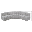  Manufacturer Color_Grey -- Arc 133" Grey Boucle Fabric Upholstered 5 pc Modular Sectional IMAGE 8