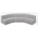 Meridian Arc Grey Boucle Fabric 5 pc Modular Sectional IMAGE 8