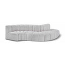  Manufacturer Color_Grey -- Arc 122" Grey Boucle Fabric Upholstered 5 pc Modular Sectional IMAGE 1