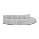 Meridian Arc Grey Boucle Fabric 5 pc Modular Sectional IMAGE 1