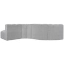 Meridian Arc Grey Boucle Fabric 5 pc Modular Sectional IMAGE 3