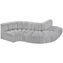  Manufacturer Color_Grey -- Arc 122" Grey Boucle Fabric Upholstered 5 pc Modular Sectional IMAGE 4
