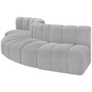  Manufacturer Color_Grey -- Arc 122" Grey Boucle Fabric Upholstered 5 pc Modular Sectional IMAGE 5