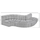  Manufacturer Color_Grey -- Arc 122" Grey Boucle Fabric Upholstered 5 pc Modular Sectional IMAGE 6