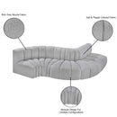  Manufacturer Color_Grey -- Arc 122" Grey Boucle Fabric Upholstered 5 pc Modular Sectional IMAGE 7