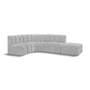  Manufacturer Color_Grey -- Arc 127" Grey Boucle Fabric Upholstered 5 pc Modular Sectional IMAGE 1