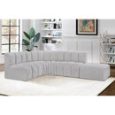  Manufacturer Color_Grey -- Arc 127" Grey Boucle Fabric Upholstered 5 pc Modular Sectional IMAGE 2