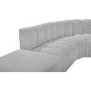  Manufacturer Color_Grey -- Arc 127" Grey Boucle Fabric Upholstered 5 pc Modular Sectional IMAGE 6