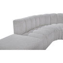 Meridian Arc Grey Boucle Fabric 5 pc Modular Sectional IMAGE 6
