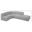  Manufacturer Color_Grey -- Arc 127" Grey Boucle Fabric Upholstered 5 pc Modular Sectional IMAGE 7