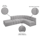  Manufacturer Color_Grey -- Arc 127" Grey Boucle Fabric Upholstered 5 pc Modular Sectional IMAGE 8