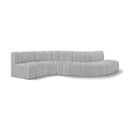  Manufacturer Color_Grey -- Arc 145" Grey Boucle Fabric Upholstered 6 pc Modular Sectional IMAGE 1