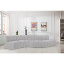 Manufacturer Color_Grey -- Arc 145" Grey Boucle Fabric Upholstered 6 pc Modular Sectional IMAGE 2