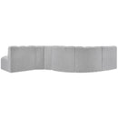  Manufacturer Color_Grey -- Arc 145" Grey Boucle Fabric Upholstered 6 pc Modular Sectional IMAGE 3